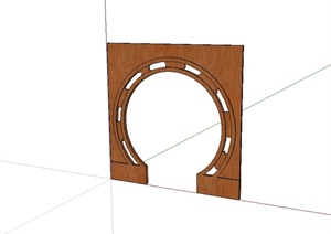 古典中式风格落地罩隔断门设计SU(草图大师)模型