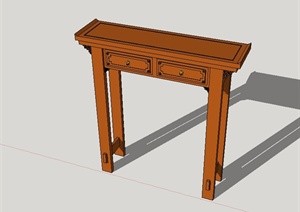 现代中式风格独特造型的案台桌子设计SU(草图大师)模型
