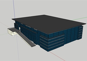 某现代风格详细国际会展中心建筑设计SU(草图大师)模型