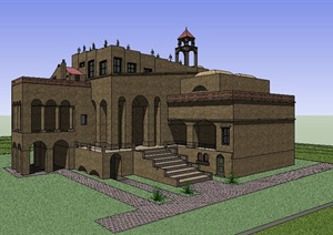 欧式风格城堡建筑SU(草图大师)模型