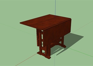 某现代风格详细的木桌子设计SU(草图大师)模型