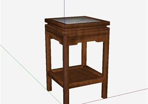 现代中式花架桌设计SU(草图大师)模型