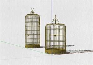 两个不同大小的鸟笼设计SU(草图大师)模型