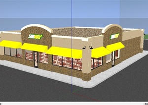 欧式餐吧建筑及室内空间设计SU(草图大师)模型