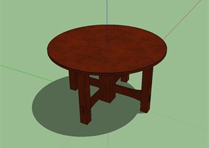 某现代风格详细木桌子设计SU(草图大师)模型