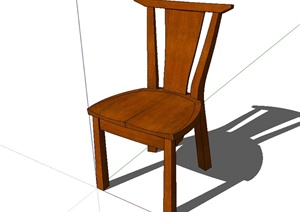 现代风格精致的木质椅凳SU(草图大师)模型