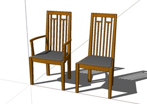 现代风格两个不同的椅凳设计SU(草图大师)模型