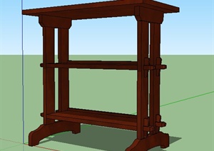 中式风格红木桌子SU(草图大师)模型