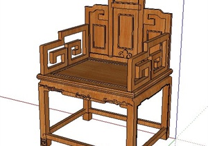 中式风格太师椅单体SU(草图大师)模型