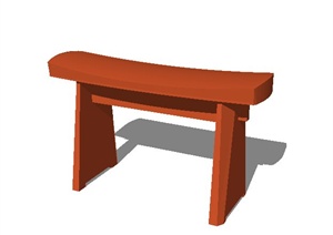 简约坐凳板凳SU(草图大师)模型