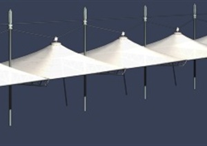 现代张拉膜雨棚设计3d模型