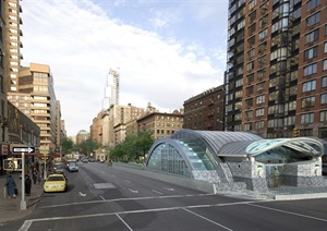 现代地铁入口详细设计3d模型
