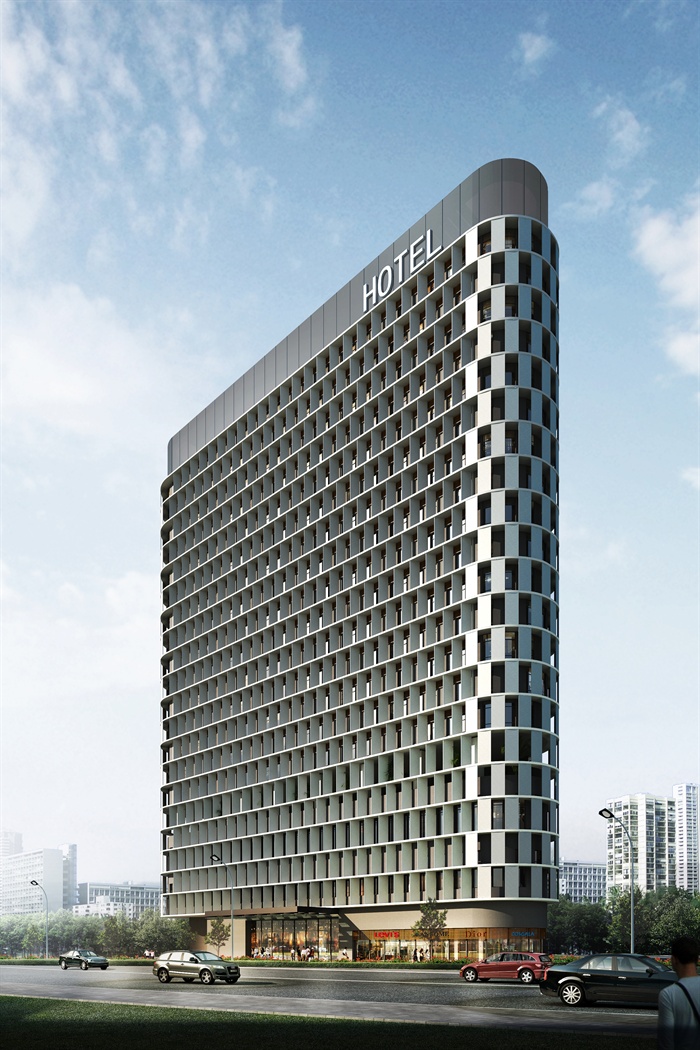 现代酒店高层建筑设计3d模型及效果图