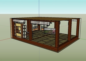 某日式茶厅设计SU(草图大师)模型