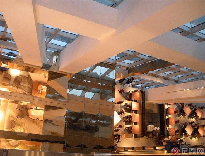 某现代风格详细的3层餐厅空间设计cad竣工图及实景图(1)