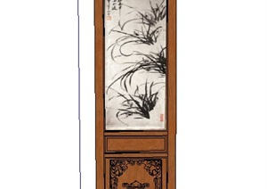 中式风格门扇屏风SU(草图大师)模型
