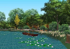 某森林公园温泉度假景观设计SU(草图大师)模型