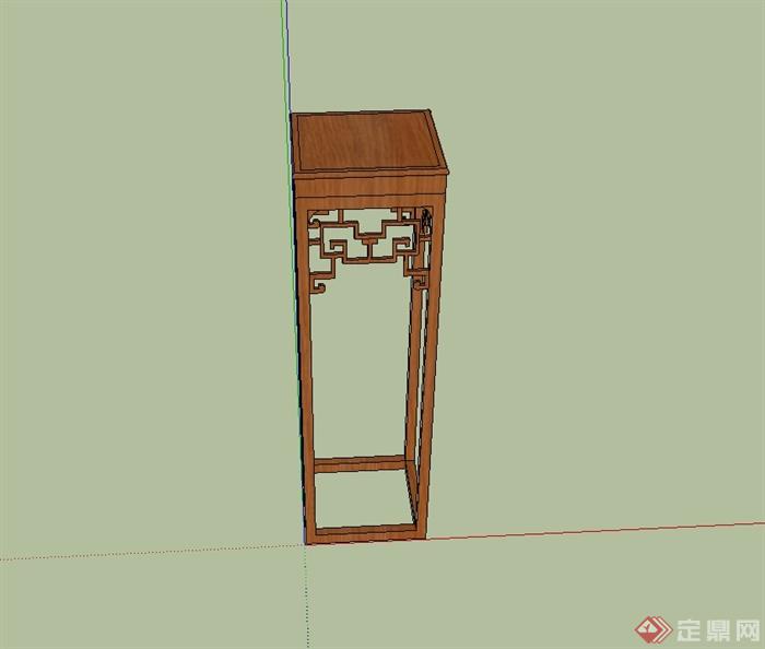 现代中式花架架子设计su模型(3)
