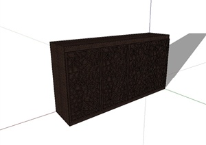 现代中式风格详细的木柜子设计SU(草图大师)模型