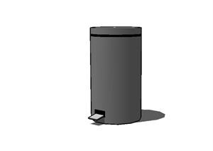 某圆柱形垃圾桶设计SU(草图大师)模型