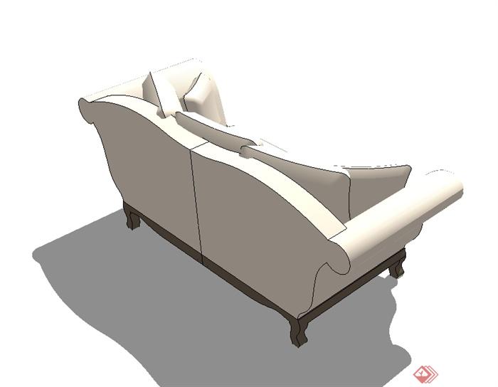 欧式风格详细完整的室内双人沙发设计su模型(3)