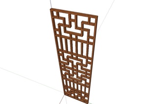 现代中式风格木隔断屏风设计SU(草图大师)模型