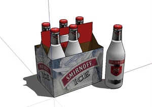 一箱啤酒装饰品设计SU(草图大师)模型