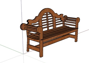 两个详细的园林景观座椅设计SU(草图大师)模型