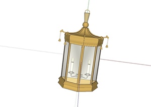 现代中式风格详细的灯笼配饰设计SU(草图大师)模型