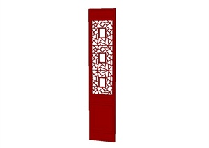 现代中式风格详细木质门窗装饰设计SU(草图大师)模型