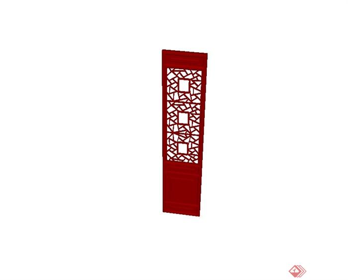 现代中式风格详细木质门窗装饰设计su模型(3)