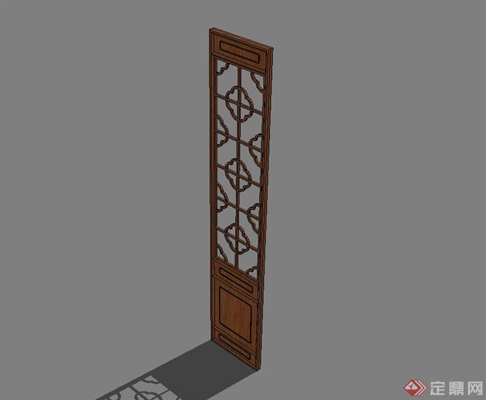现代中式木门窗装饰设计su模型(3)