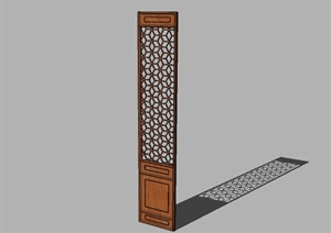 某现代中式木门窗设计SU(草图大师)模型