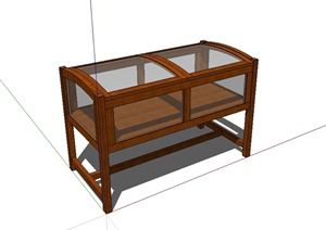 现代中式风格木柜设计SU(草图大师)模型