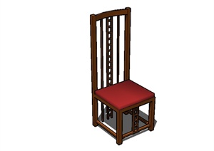 现代中式风格靠椅SU(草图大师)模型