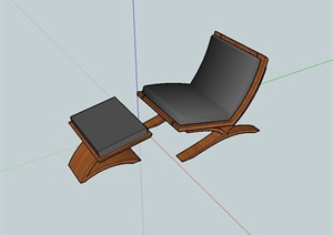现代中式风格沙发躺椅设计SU(草图大师)模型