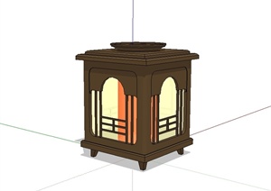 某古典风格灯笼设计SU(草图大师)模型