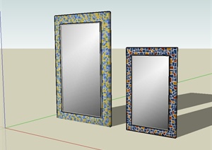 两面镜子设计SU(草图大师)模型