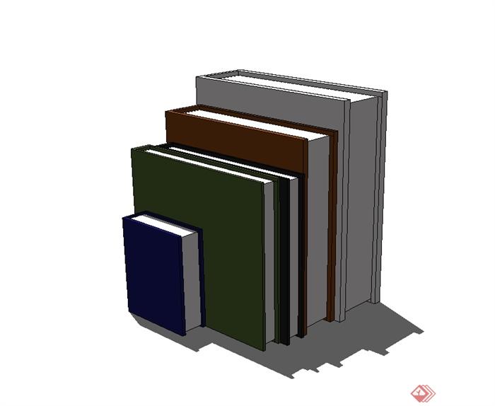 书本课本装饰设计su模型(3)