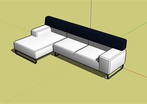 现代简约风格室内沙发组合SU(草图大师)模型