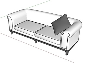某现代风格室内客厅沙发SU(草图大师)模型
