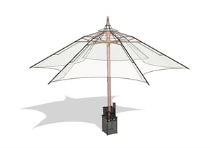 现代风格详细的遮雨伞设计SU(草图大师)模型
