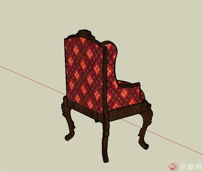 欧式风格沙发椅设计su模型(3)