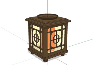 现代中式风格落地灯笼设计SU(草图大师)模型