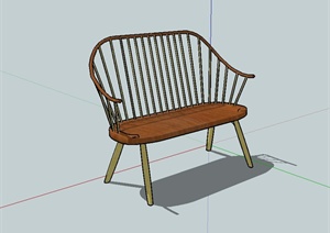 现代风格四角座椅设计SU(草图大师)模型