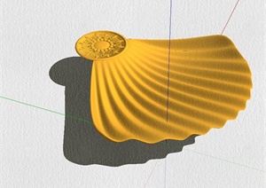 扇贝盘子设计SU(草图大师)模型