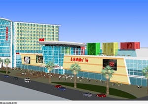五个清远美林国际大酒店与购物广场综合体方案SU(草图大师)模型