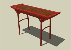 现代中式古桌子家具设计SU(草图大师)模型
