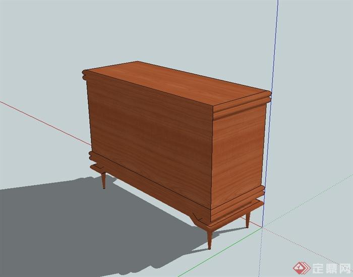 现代中式风格详细木柜设计su模型(3)
