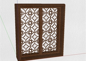 现代中式风格详细的花窗窗户设计SU(草图大师)模型